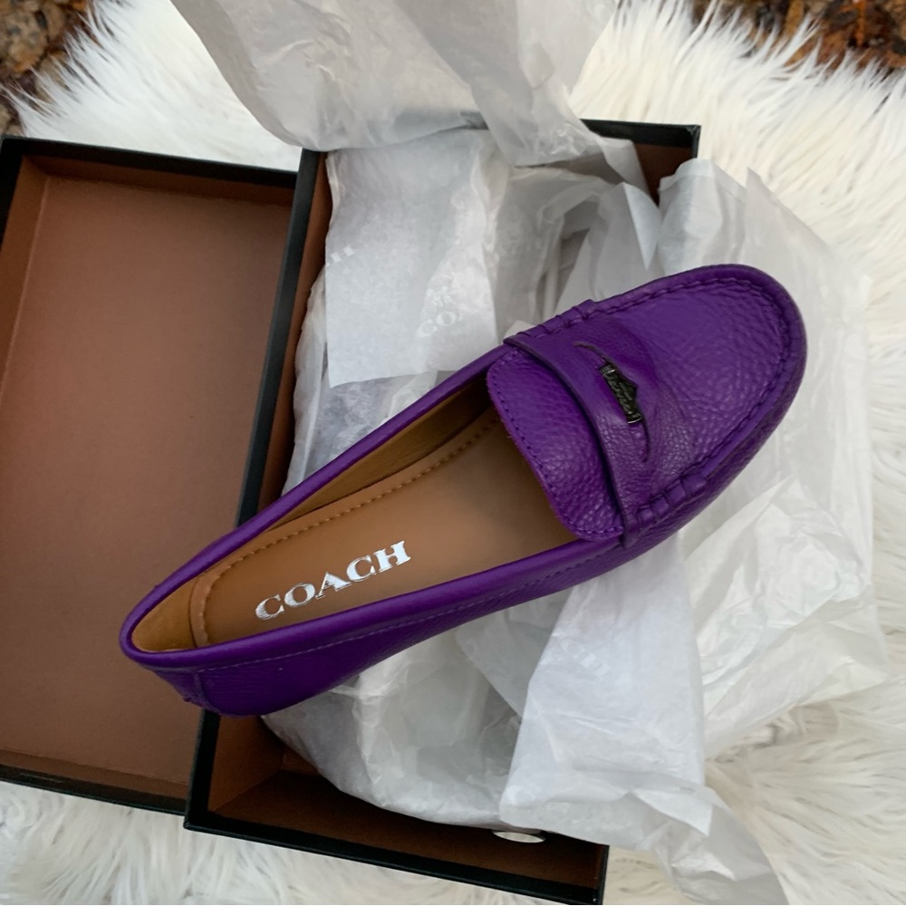 Coach Women's Vibrant Purple Loafers Size 5.5B
